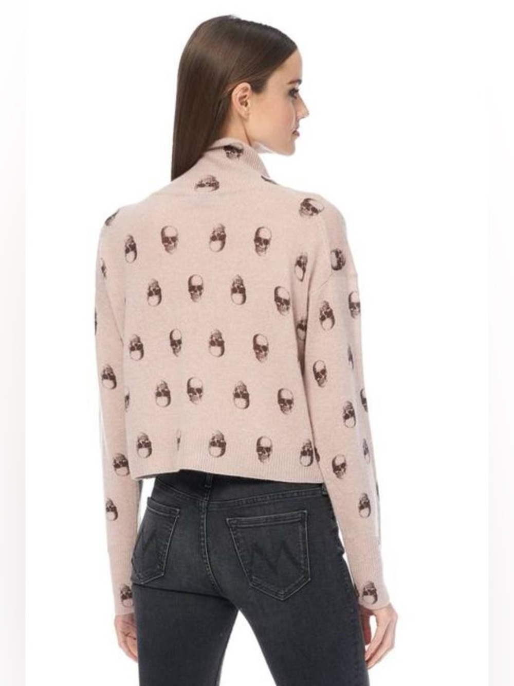 Skull Cashmere Vienna Turtleneck Sweater Large Pullover Skull Print Quiet Luxury - Picture 3 of 10